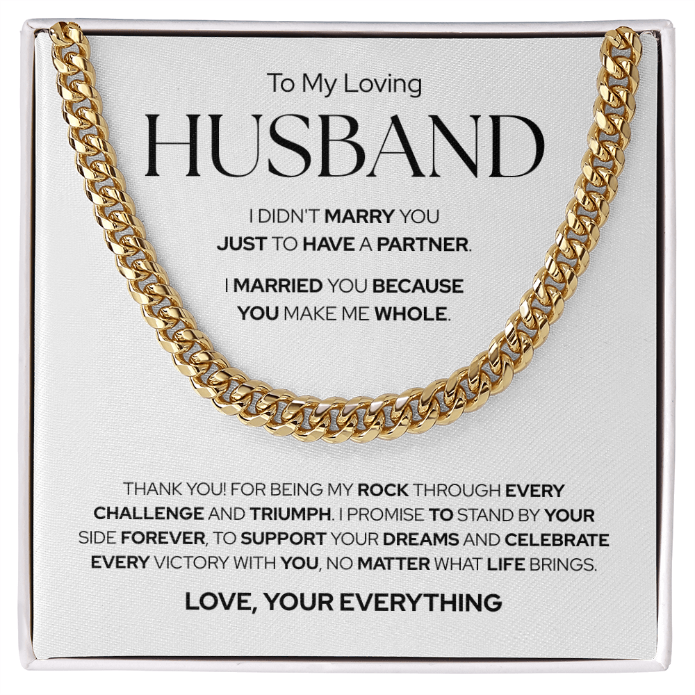 To My Husband | Forever By Your Side | Cuban Link Chain