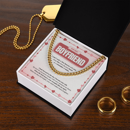 To My Boyfriend | Your Smile Makes Days Brighter | Cuban Link Chain
