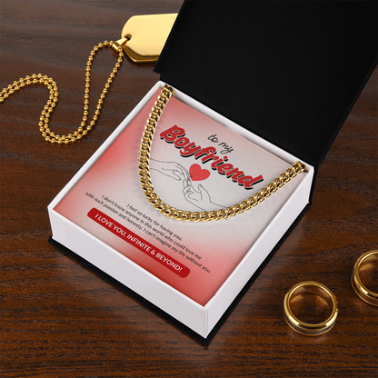 To My Boyfriend | Lucky to Have You | Cuban Link Chain