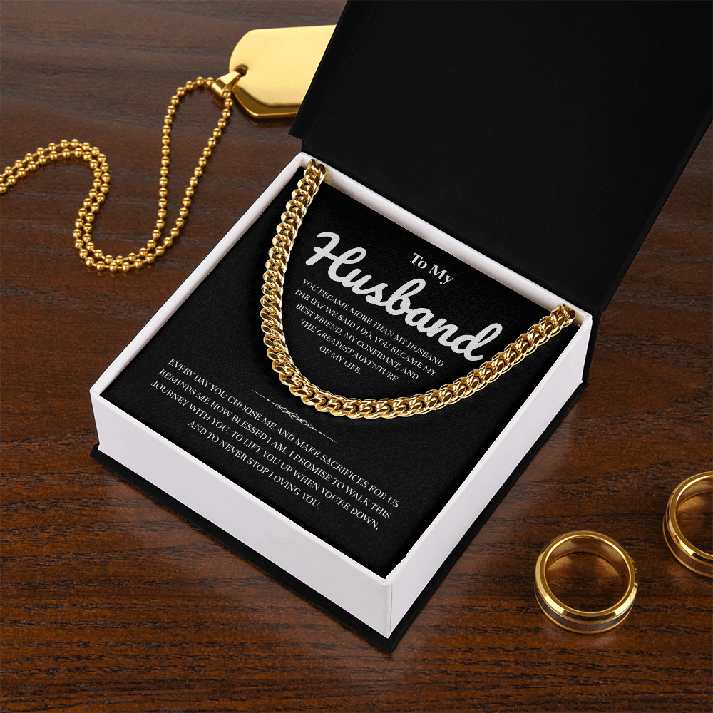 To My Husband | My Partner in Every Moment | Cuban Link Chain