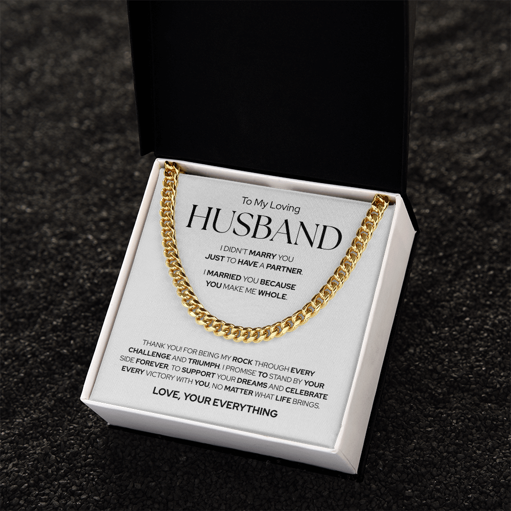 To My Husband | Forever By Your Side | Cuban Link Chain