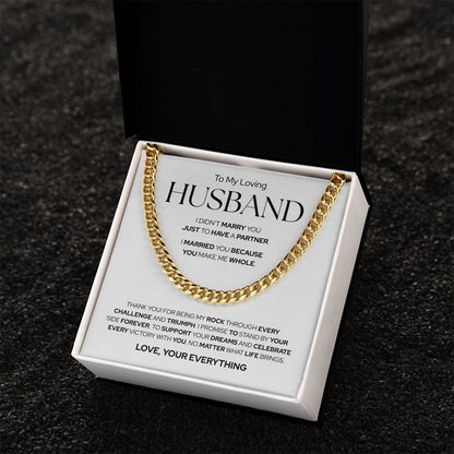 To My Husband | Forever By Your Side | Cuban Link Chain