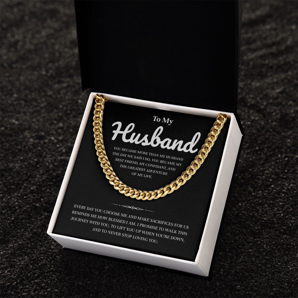 To My Husband | My Partner in Every Moment | Cuban Link Chain