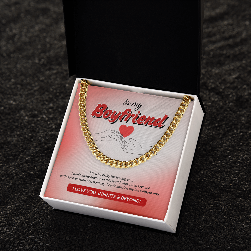 To My Boyfriend | Lucky to Have You | Cuban Link Chain