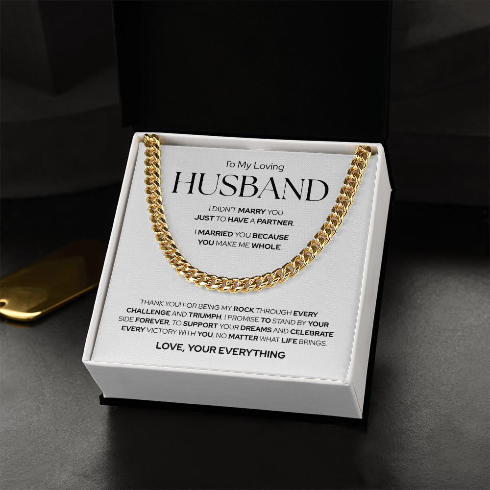 To My Husband | Forever By Your Side | Cuban Link Chain