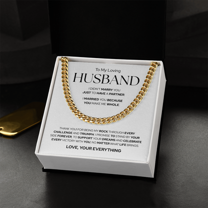 To My Husband | Forever By Your Side | Cuban Link Chain