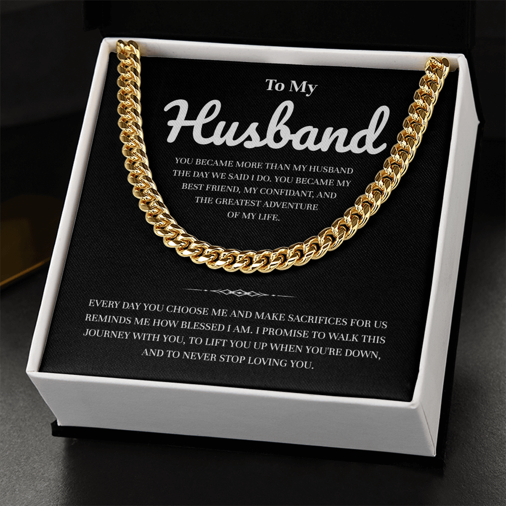 To My Husband | My Partner in Every Moment | Cuban Link Chain