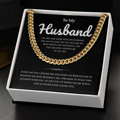 To My Husband | My Partner in Every Moment | Cuban Link Chain