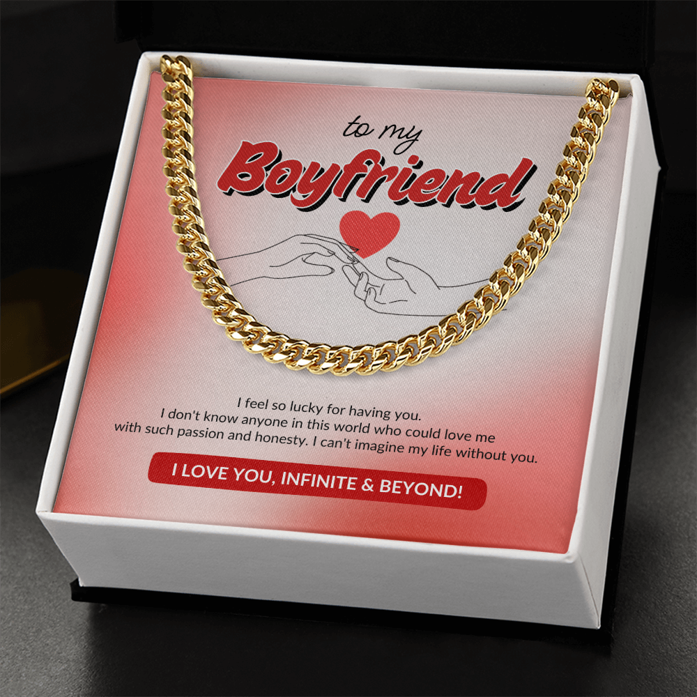 To My Boyfriend | Lucky to Have You | Cuban Link Chain
