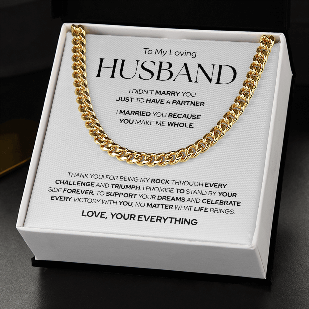 To My Husband | Forever By Your Side | Cuban Link Chain