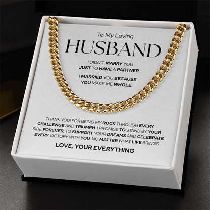 To My Husband | Forever By Your Side | Cuban Link Chain