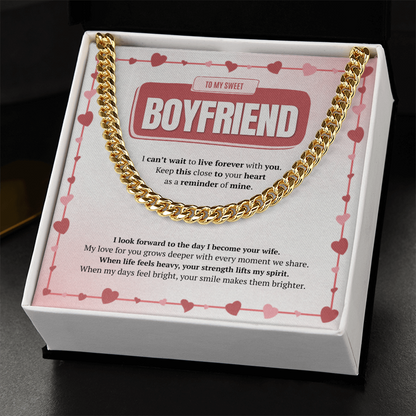 To My Boyfriend | Your Smile Makes Days Brighter | Cuban Link Chain