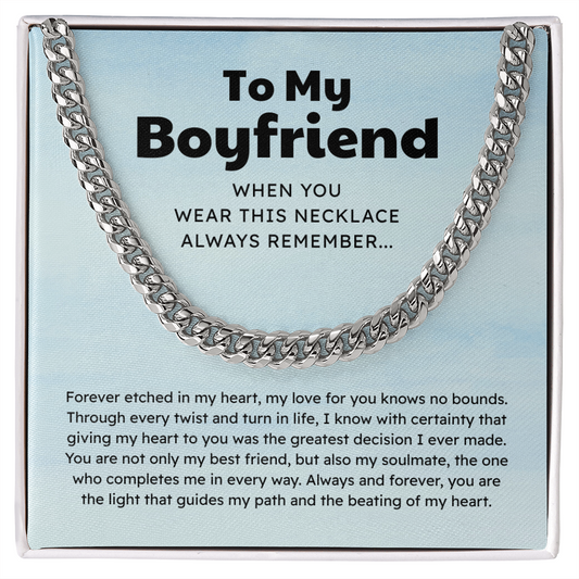 To My Boyfriend – Forever Etched in My Heart – Necklace