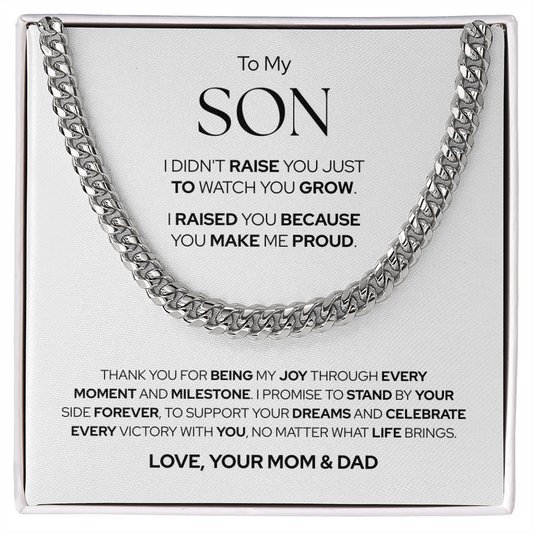 To My Son | Forever Proud of You | Cuban Link Chain