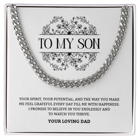 To My Son | Proud of the Man You're Becoming | Cuban Link Chain
