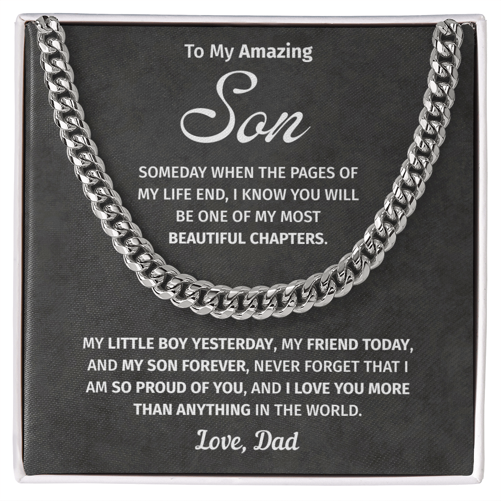 To My Son – Proud of You – Cuban Link Chain
