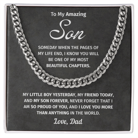 To My Son – Proud of You – Cuban Link Chain