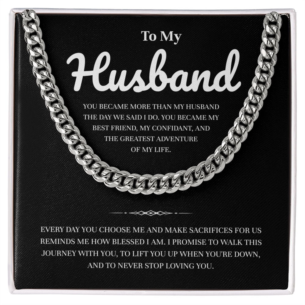 To My Husband | My Partner in Every Moment | Cuban Link Chain