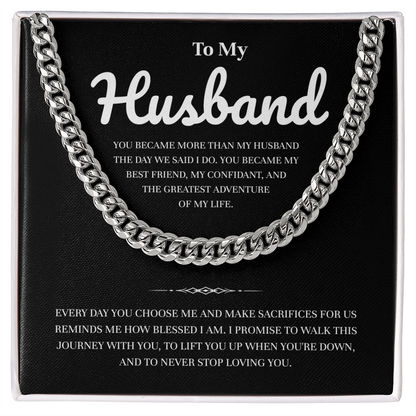 To My Husband | My Partner in Every Moment | Cuban Link Chain