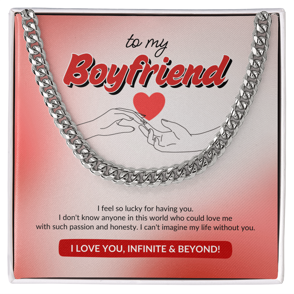 To My Boyfriend | Lucky to Have You | Cuban Link Chain