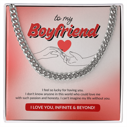 To My Boyfriend | Lucky to Have You | Cuban Link Chain