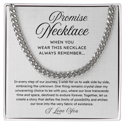 Promise Necklace – Walk Side by Side – Cuban Link Chain