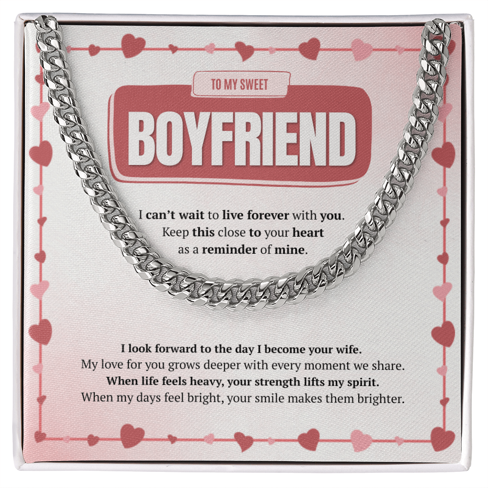 To My Boyfriend | Your Smile Makes Days Brighter | Cuban Link Chain
