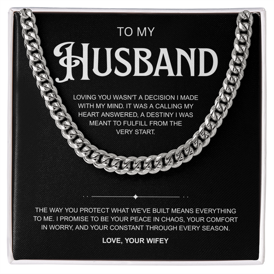 To My Husband | A Love Meant from the Start | Cuban Link Chain