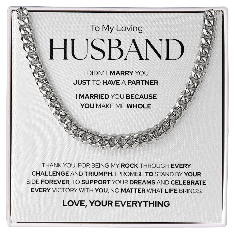 To My Husband | Forever By Your Side | Cuban Link Chain