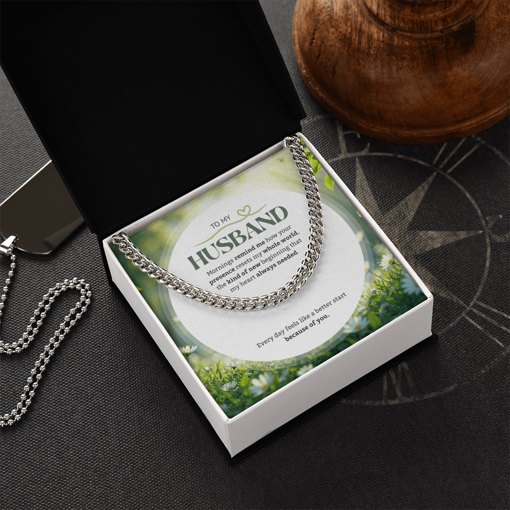 To My Husband | My New Beginning | Cuban Link Chain