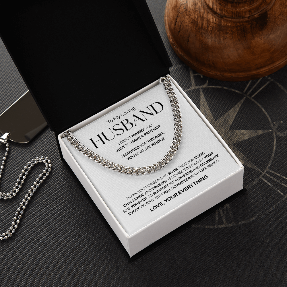 To My Husband | Forever By Your Side | Cuban Link Chain