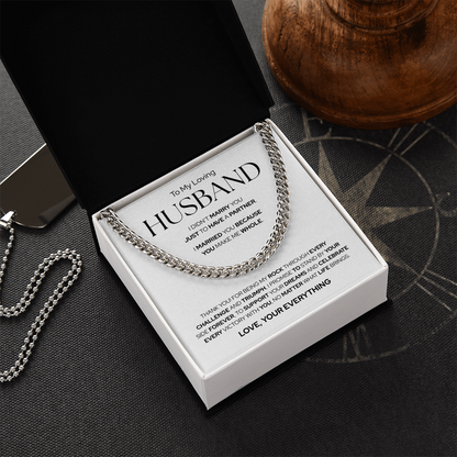 To My Husband | Forever By Your Side | Cuban Link Chain