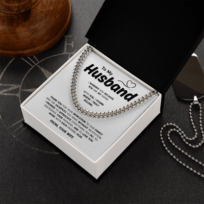 To My Husband | My Home and My Heart | Cuban Link Chain