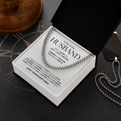 To My Husband | Forever By Your Side | Cuban Link Chain