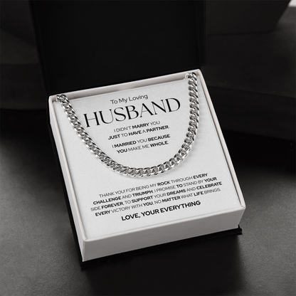 To My Husband | Forever By Your Side | Cuban Link Chain