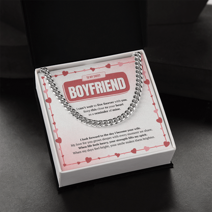 To My Boyfriend | Your Smile Makes Days Brighter | Cuban Link Chain
