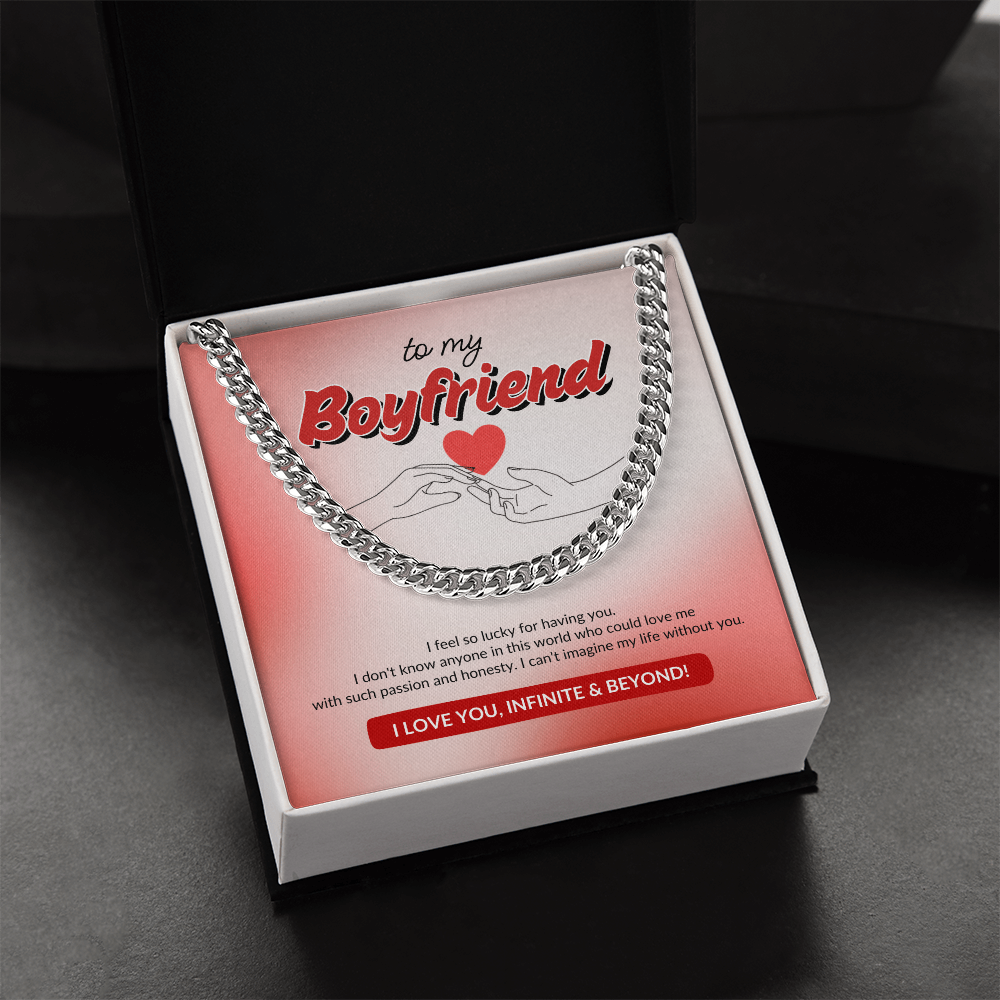 To My Boyfriend | Lucky to Have You | Cuban Link Chain