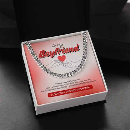 To My Boyfriend | Lucky to Have You | Cuban Link Chain