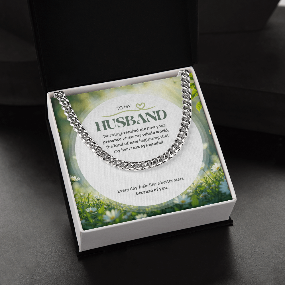 To My Husband | My New Beginning | Cuban Link Chain