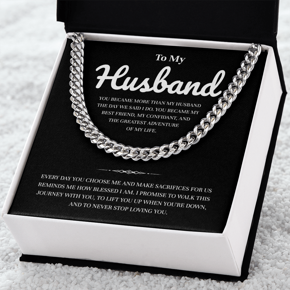 To My Husband | My Partner in Every Moment | Cuban Link Chain