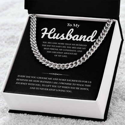 To My Husband | My Partner in Every Moment | Cuban Link Chain
