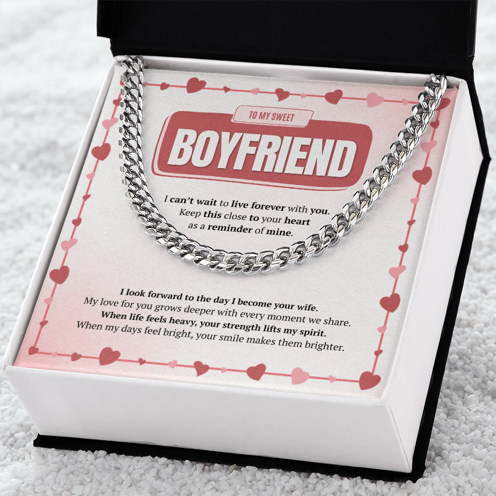 To My Boyfriend | Your Smile Makes Days Brighter | Cuban Link Chain