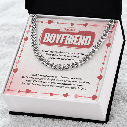 To My Boyfriend | Your Smile Makes Days Brighter | Cuban Link Chain