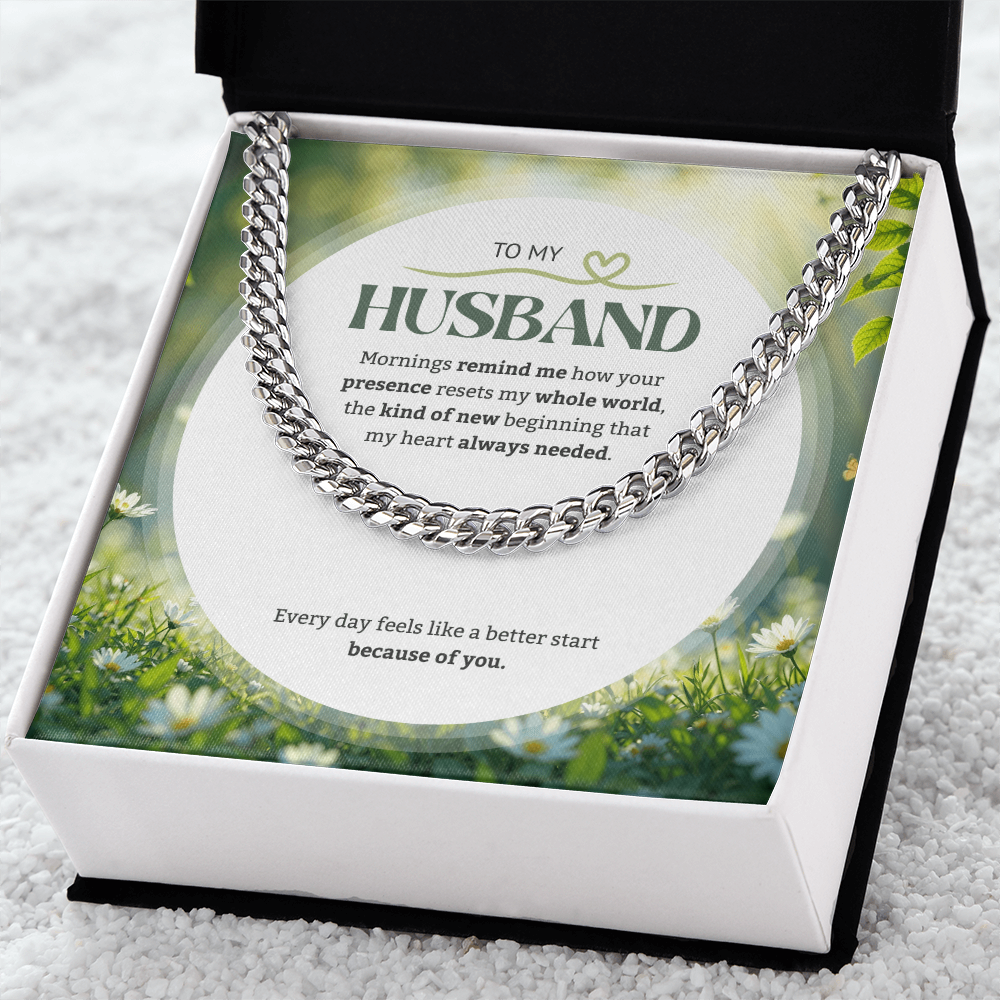 To My Husband | My New Beginning | Cuban Link Chain
