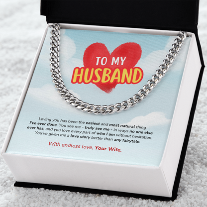 To My Husband | Better Than Any Fairytale | Cuban Link Chain