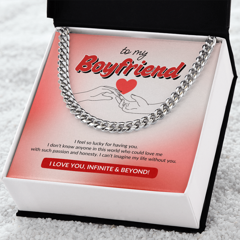 To My Boyfriend | Lucky to Have You | Cuban Link Chain