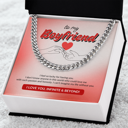 To My Boyfriend | Lucky to Have You | Cuban Link Chain
