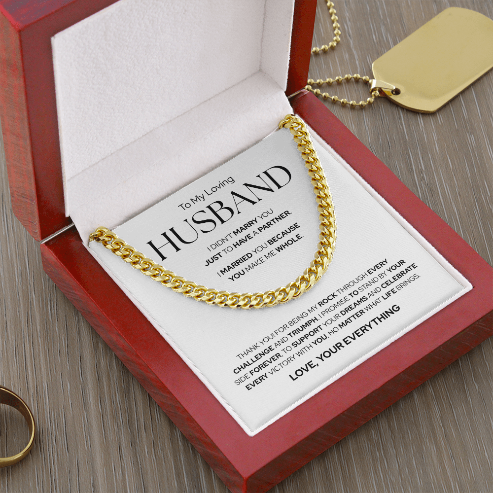 To My Husband | Forever By Your Side | Cuban Link Chain