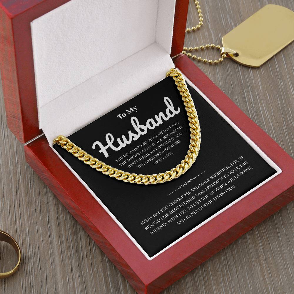 To My Husband | My Partner in Every Moment | Cuban Link Chain