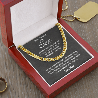 To My Son – Proud of You – Cuban Link Chain